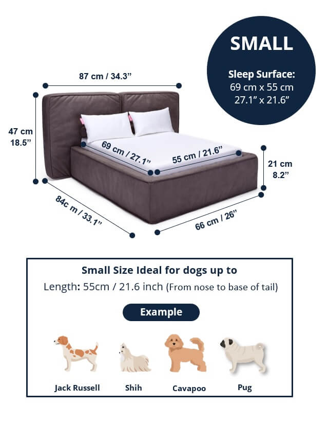 Soho Small Dog Bed Size & dimensions by Hooman